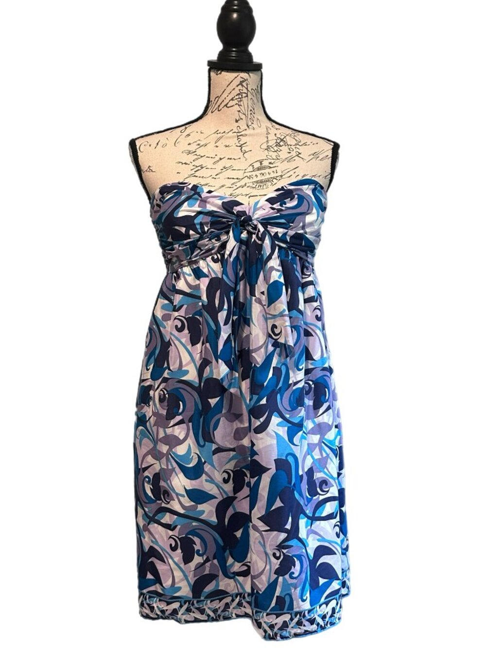 Gianni Bini Strapless Purple & Aqua Strapless Silk Blend Dress Dress Sz 6 EUC